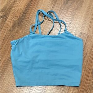 Blue Strappy Crop Top